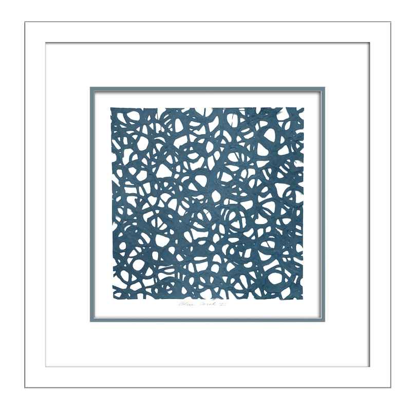 Framed Abstract Paper Wall Art - Blue Coral I